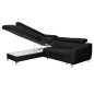 Canapé d'angle convertible en cuir italien de luxe 5 places ASTRID, noir, angle gauche Canapé d'angle convertible en cuir italien de luxe 5 places ASTRID, noir, angle gauche
