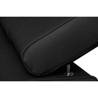 Canapé d'angle convertible en cuir italien de luxe 5 places ASTRID, noir, angle gauche