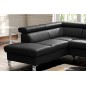Canapé d'angle convertible en cuir italien de luxe 5 places ASTRID, noir, angle gauche Canapé d'angle convertible en cuir italien de luxe 5 places ASTRID, noir, angle gauche