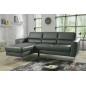 - Canapé d'angle convertible en cuir italien de luxe 5 places SANTORIN, avec coffre, gris foncé, angle gauche - Canapé d'angle convertible en cuir italien de luxe 5 places SANTORIN, avec coffre, gris foncé, angle gauche