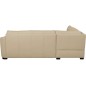 Canapé d'angle convertible en cuir italien de luxe 5 places RINALDI avec coffre, beige, angle gauche (vu de face)