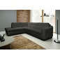 Canapé d'angle convertible en cuir italien de luxe 5 places RINALDI avec coffre, taupe, angle gauche (vu de face) Canapé d'angle convertible en cuir italien de luxe 5 places RINALDI avec coffre, taupe, angle gauche (vu de face)