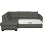 Canapé d'angle convertible en cuir italien de luxe 5 places RINALDI avec coffre, taupe, angle gauche (vu de face) Canapé d'angle convertible en cuir italien de luxe 5 places RINALDI avec coffre, taupe, angle gauche (vu de face)