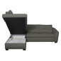 Canapé d'angle convertible en cuir italien de luxe 5 places RINALDI avec coffre, taupe, angle gauche (vu de face) Canapé d'angle convertible en cuir italien de luxe 5 places RINALDI avec coffre, taupe, angle gauche (vu de face)