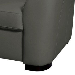 Canapé d'angle convertible en cuir italien de luxe 5 places RINALDI avec coffre, taupe, angle gauche (vu de face)