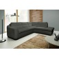 Canapé d'angle convertible en cuir italien de luxe 5 places RINALDI avec coffre, taupe, angle droit (vu de face) Canapé d'angle convertible en cuir italien de luxe 5 places RINALDI avec coffre, taupe, angle droit (vu de face)