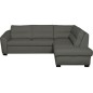 Canapé d'angle convertible en cuir italien de luxe 5 places RINALDI avec coffre, taupe, angle droit (vu de face) Canapé d'angle convertible en cuir italien de luxe 5 places RINALDI avec coffre, taupe, angle droit (vu de face)