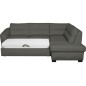 Canapé d'angle convertible en cuir italien de luxe 5 places RINALDI avec coffre, taupe, angle droit (vu de face) Canapé d'angle convertible en cuir italien de luxe 5 places RINALDI avec coffre, taupe, angle droit (vu de face)