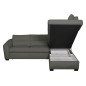 Canapé d'angle convertible en cuir italien de luxe 5 places RINALDI avec coffre, taupe, angle droit (vu de face) Canapé d'angle convertible en cuir italien de luxe 5 places RINALDI avec coffre, taupe, angle droit (vu de face)