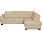 Canapé d'angle convertible en cuir italien de luxe 5 places RINALDI avec coffre, beige, angle droit (vu de face) Canapé d'angle convertible en cuir italien de luxe 5 places RINALDI avec coffre, beige, angle droit (vu de face)