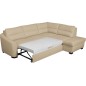 Canapé d'angle convertible en cuir italien de luxe 5 places RINALDI avec coffre, beige, angle droit (vu de face) Canapé d'angle convertible en cuir italien de luxe 5 places RINALDI avec coffre, beige, angle droit (vu de face)