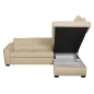 Canapé d'angle convertible en cuir italien de luxe 5 places RINALDI avec coffre, beige, angle droit (vu de face) Canapé d'angle convertible en cuir italien de luxe 5 places RINALDI avec coffre, beige, angle droit (vu de face)