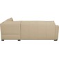 Canapé d'angle convertible en cuir italien de luxe 5 places RINALDI avec coffre, beige, angle droit (vu de face) Canapé d'angle convertible en cuir italien de luxe 5 places RINALDI avec coffre, beige, angle droit (vu de face)