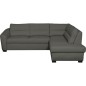 Canapé d'angle convertible en cuir italien de luxe 5 places RINALDI avec coffre, gris foncé, angle droit (vu de face) Canapé d'angle convertible en cuir italien de luxe 5 places RINALDI avec coffre, gris foncé, angle droit (vu de face)