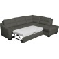 Canapé d'angle convertible en cuir italien de luxe 5 places RINALDI avec coffre, gris foncé, angle droit (vu de face) Canapé d'angle convertible en cuir italien de luxe 5 places RINALDI avec coffre, gris foncé, angle droit (vu de face)