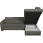 Canapé d'angle convertible en cuir italien de luxe 5 places RINALDI avec coffre, gris foncé, angle droit (vu de face) Canapé d'angle convertible en cuir italien de luxe 5 places RINALDI avec coffre, gris foncé, angle droit (vu de face)