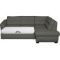 Canapé d'angle convertible en cuir italien de luxe 5 places RINALDI avec coffre, gris foncé, angle droit (vu de face) Canapé d'angle convertible en cuir italien de luxe 5 places RINALDI avec coffre, gris foncé, angle droit (vu de face)