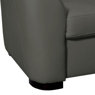 Canapé d'angle convertible en cuir italien de luxe 5 places RINALDI avec coffre, gris foncé, angle droit (vu de face)