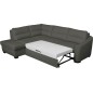 - Canapé d'angle convertible en cuir italien de luxe 5 places RINALDI avec coffre, gris foncé, angle gauche (vu de face) - Canapé d'angle convertible en cuir italien de luxe 5 places RINALDI avec coffre, gris foncé, angle gauche (vu de face)