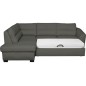 - Canapé d'angle convertible en cuir italien de luxe 5 places RINALDI avec coffre, gris foncé, angle gauche (vu de face) - Canapé d'angle convertible en cuir italien de luxe 5 places RINALDI avec coffre, gris foncé, angle gauche (vu de face)