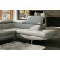 Canapé d'angle en cuir italien 6 places BIRKIN, gris clair, angle droit Canapé d'angle en cuir italien 6 places BIRKIN, gris clair, angle droit