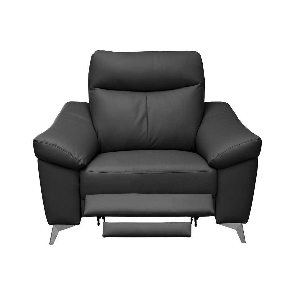 Fauteuil 1 place avec 1 relax, en cuir luxe italien, LOUIS, 1 relax électrique, noir Fauteuil 1 place avec 1 relax, en cuir luxe italien, LOUIS, 1 relax électrique, noir