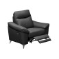 Fauteuil 1 place avec 1 relax, en cuir luxe italien, LOUIS, 1 relax électrique, noir Fauteuil 1 place avec 1 relax, en cuir luxe italien, LOUIS, 1 relax électrique, noir