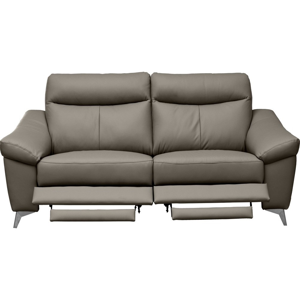 Canapé 2 places avec 2 relax en cuir luxe italien, LOUIS, 2 relax électriques, gris foncé Canapé 2 places avec 2 relax en cuir luxe italien, LOUIS, 2 relax électriques, gris foncé