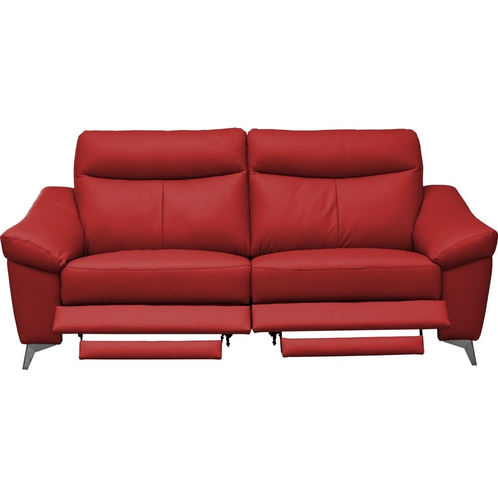 Canapé 3 places avec 2 relax en cuir luxe italien, LOUIS, 2 relax électriques, rouge foncé Canapé 3 places avec 2 relax en cuir luxe italien, LOUIS, 2 relax électriques, rouge foncé