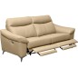 Canapé 3 places avec 2 relax en cuir luxe italien, LOUIS, 2 relax électriques, beige Canapé 3 places avec 2 relax en cuir luxe italien, LOUIS, 2 relax électriques, beige
