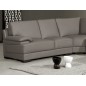 Canapé d'angle en cuir italien 6/7 places MISTER, gris clair, angle gauche Canapé d'angle en cuir italien 6/7 places MISTER, gris clair, angle gauche