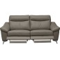 Canapé 3 places avec 2 relax en cuir luxe italien, LOUIS, 2 relax électriques, gris foncé Canapé 3 places avec 2 relax en cuir luxe italien, LOUIS, 2 relax électriques, gris foncé