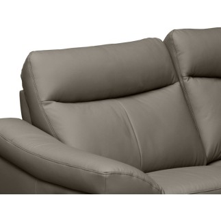 Canapé 3 places avec 2 relax en cuir luxe italien, LOUIS, 2 relax électriques, gris foncé