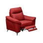 Fauteuil 1 place avec 1 relax, en cuir luxe italien, LOUIS, 1 relax électrique, rouge, Rouge foncé Fauteuil 1 place avec 1 relax, en cuir luxe italien, LOUIS, 1 relax électrique, rouge, Rouge foncé