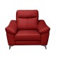 Fauteuil 1 place avec 1 relax, en cuir luxe italien, LOUIS, 1 relax électrique, rouge, Rouge foncé Fauteuil 1 place avec 1 relax, en cuir luxe italien, LOUIS, 1 relax électrique, rouge, Rouge foncé