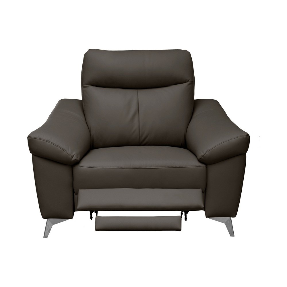 Fauteuil 1 place avec 1 relax, en cuir luxe italien, LOUIS, 1 relax électrique, chocolat Fauteuil 1 place avec 1 relax, en cuir luxe italien, LOUIS, 1 relax électrique, chocolat