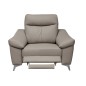 Fauteuil 1 place avec 1 relax, en cuir luxe italien, LOUIS, 1 relax électrique, gris clair Fauteuil 1 place avec 1 relax, en cuir luxe italien, LOUIS, 1 relax électrique, gris clair