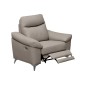Fauteuil 1 place avec 1 relax, en cuir luxe italien, LOUIS, 1 relax électrique, gris clair Fauteuil 1 place avec 1 relax, en cuir luxe italien, LOUIS, 1 relax électrique, gris clair