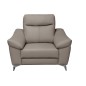 Fauteuil 1 place avec 1 relax, en cuir luxe italien, LOUIS, 1 relax électrique, gris clair Fauteuil 1 place avec 1 relax, en cuir luxe italien, LOUIS, 1 relax électrique, gris clair
