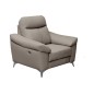 Fauteuil 1 place avec 1 relax, en cuir luxe italien, LOUIS, 1 relax électrique, gris clair Fauteuil 1 place avec 1 relax, en cuir luxe italien, LOUIS, 1 relax électrique, gris clair