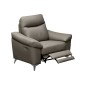 Fauteuil 1 place avec 1 relax, en cuir luxe italien, LOUIS, 1 relax électrique, gris foncé Fauteuil 1 place avec 1 relax, en cuir luxe italien, LOUIS, 1 relax électrique, gris foncé