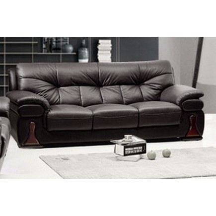 Ensemble canapé 3 places + fauteuil 1 place OXFORD en cuir luxe italien vachette, couleur noir
