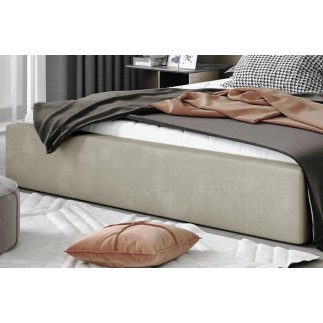 Lit double en tissu de qualité luxe, AUDE, beige, 200x200