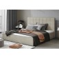 Lit double en tissu de qualité luxe, AUDE, beige, 140x200 Lit double en tissu de qualité luxe, AUDE, beige, 140x200