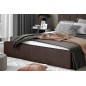 Lit double en tissu de qualité luxe, AUDE, chocolat, 140x200 Lit double en tissu de qualité luxe, AUDE, chocolat, 140x200