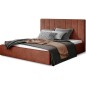 Lit double en tissu de qualité luxe, AUDE, marron, 140x200 Lit double en tissu de qualité luxe, AUDE, marron, 140x200