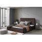Lit double en tissu de qualité luxe, AUDE, chocolat, 160x200 Lit double en tissu de qualité luxe, AUDE, chocolat, 160x200