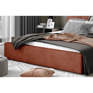 Lit double en tissu de qualité luxe, AUDE, marron, 160x200