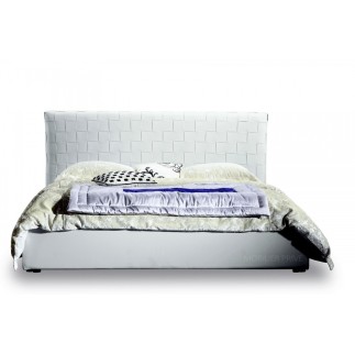 Lit en cuir italien de luxe ORPHEE, blanc