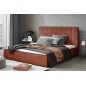 Lit double en tissu de qualité luxe, AUDE, marron, 200x200 Lit double en tissu de qualité luxe, AUDE, marron, 200x200